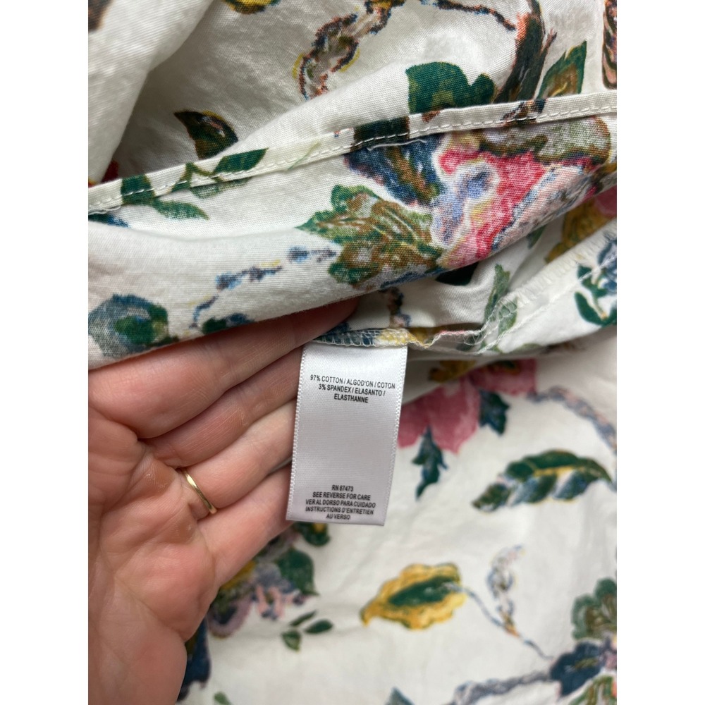 Melonie T Floral Drop Waist Tiered Midi Dress White Multi Cotton Blend Size 4 - Picture 3 of 6